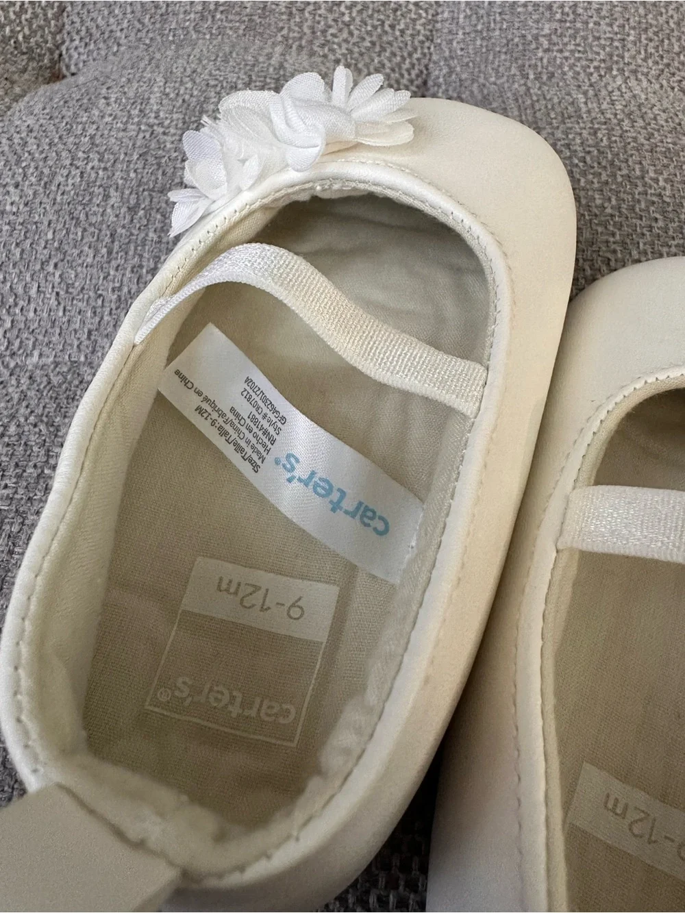 Carter's White Floral Mary Jane Baby Shoes